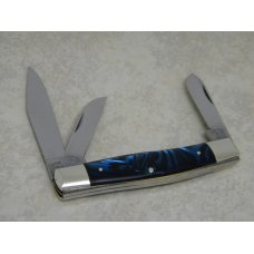 Fight'n Rooster Germany Celebrated Blue, Silver & Black 1985 "West Coast Turnaround" Stockman Knife
