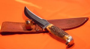 1965-69 Case xx Fixed Blade Hunter (Mdl# 523-6) Knife w/ Gorgeous Genuine Deer Stag Handles -Nice!