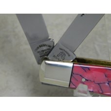 Fight'n Rooster Germany Celebrated Pink Cracked Pearl "Hummingbird" Stockman Knife Fight'n Rooster Germany Celebrated Pink Cracked Pearl "Hummingbird" Stockman Knife