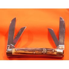 Carl Schlieper / Eye Brand -4 Blade Congress (Mdl# 56-DS) +Nice stag Handles -1 Eye per Blade