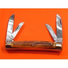 Carl Schlieper / Eye Brand -4 Blade Congress (Mdl# 56-DS) +Nice stag Handles -1 Eye per Blade