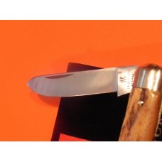Vintage J A Henckels 3 Blade Stockman "Premium Stock" Pocket Knife - Nice Stag Handles & Blade Etch Vintage J A Henckels 3 Blade Stockman "Premium Stock" Pocket Knife - Nice Stag Handles & Blade Etch