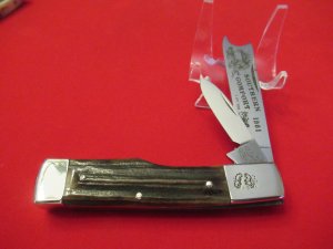 1981 Fight'in  Rooster Frank Buster Cutlery Co 1 of 300 Stag  Gunstock One Arm mans Knife