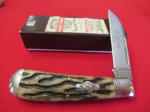 Schatt & Morgan 2010 Worm Grove Bone Handle Warncliff Blade Pattern # 041001  ,ATS-34