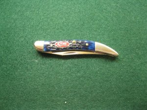 Case Knife XX USA   2008 Navy Blue Bone Red Shield 610096 SS Tiny Toothpick Knife