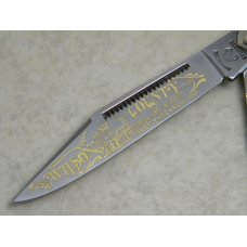 Fight'n Rooster Germany Green Bone Wilson County Stockman Knife with Tennessee Shield c.1999 Fight'n Rooster Germany Green Bone Wilson County Stockman Knife with Tennessee Shield c.1999