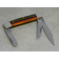 Fight'n Rooster Germany Celebrated Orange Yellow Black "Loaded Dice" Stockman Knife c.2006 Fight'n Rooster Germany Celebrated Orange Yellow Black "Loaded Dice" Stockman Knife c.2006