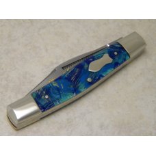 Fight'n Rooster Germany Celebrated Blue Feathers "Bronc Rider" Stockman Knife c.1993
