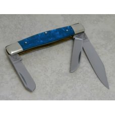 Fight'n Rooster Germany Blue Cracked Pearl Neddy Jacobs Stockman Knife with Tennessee Shield c.2002 Fight'n Rooster Germany Blue Cracked Pearl Neddy Jacobs Stockman Knife with Tennessee Shield c.2002
