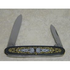 Fight'n Rooster Frank Buster Cut. Co. Germany Black and Gold Metal 2 Blade Pen Knife Pre 1982 Fight'n Rooster Frank Buster Cut. Co. Germany Black and Gold Metal 2 Blade Pen Knife Pre 1982