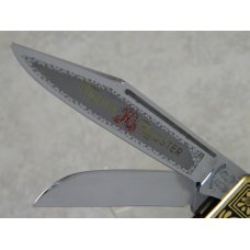 Fight'n Rooster Germany Celebrated Gold Plated Metal Color Etched 3 Blade Stockman Knife Fight'n Rooster Germany Celebrated Gold Plated Metal Color Etched 3 Blade Stockman Knife