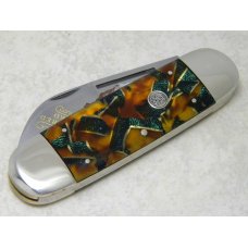 Bulldog Brand Germany Duck Feather Celluloid "Long Haired St. Bernard" Elephant Toe Knife c.1995 Bulldog Brand Germany Duck Feather Celluloid "Long Haired St. Bernard" Elephant Toe Knife c.1995