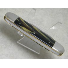 Bulldog Brand Germany Coon Stripe Celluloid "Black and Tan Coonhound" Elephant Toe Knife c.1995 Bulldog Brand Germany Coon Stripe Celluloid "Black and Tan Coonhound" Elephant Toe Knife c.1995