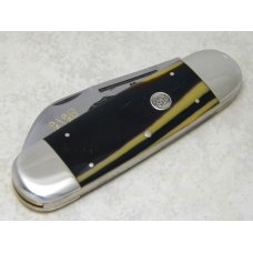 Bulldog Brand Germany Coon Stripe Celluloid "Black and Tan Coonhound" Elephant Toe Knife c.1995 Bulldog Brand Germany Coon Stripe Celluloid "Black and Tan Coonhound" Elephant Toe Knife c.1995