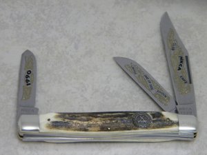 Kissing Crane Robt Klass Solingen Germany 1990 Stag Large Stockman NKCA Club Knife