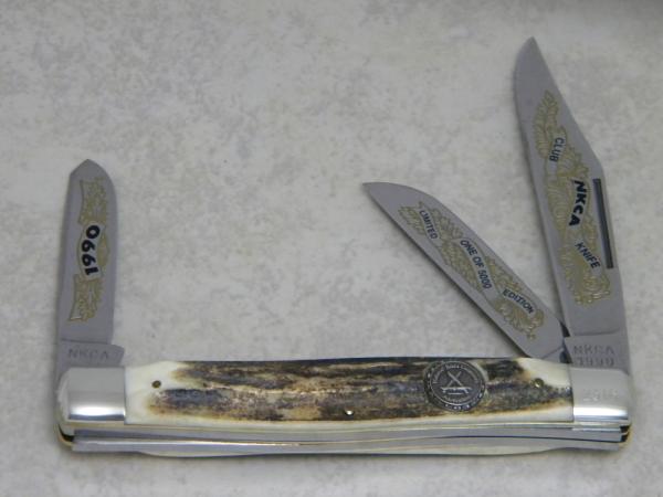 Kissing Crane Robt Klass Solingen Germany 1990 Stag Large Stockman NKCA Club Knife
