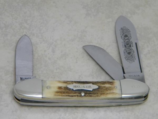 Kissing Crane Solingen Germany Stag Gunboat Canoe 1977 NKC&DA NKCA Club Knife