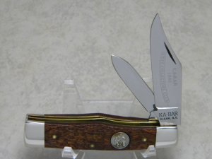 Ka-Bar Olean, NY Jigged Wood Gunstock Jack Knife c.1980 Club Knife