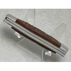 Ka-Bar Olean, NY Jigged Wood Gunstock Jack Knife c.1980 Club Knife Ka-Bar Olean, NY Jigged Wood Gunstock Jack Knife c.1980 Club Knife