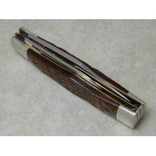 Ka-Bar Olean, NY Jigged Wood Gunstock Jack Knife c.1980 Club Knife Ka-Bar Olean, NY Jigged Wood Gunstock Jack Knife c.1980 Club Knife
