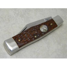 Ka-Bar Olean, NY Jigged Wood Gunstock Jack Knife c.1980 Club Knife Ka-Bar Olean, NY Jigged Wood Gunstock Jack Knife c.1980 Club Knife