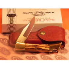 1981 Case xx Shark Tooth Hunter (5197 LSSP) Knife w/ Gnarly Stag Handles +Sheath, Papers & Orig Box 1981 Case xx Shark Tooth Hunter (5197 LSSP) Knife w/ Gnarly Stag Handles +Sheath, Papers & Orig Box