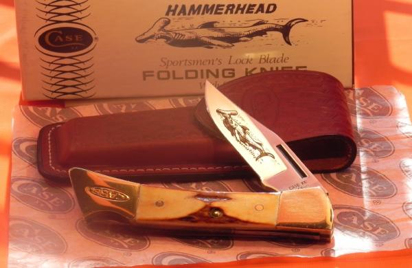 Vintage 1981 Case xx Hammerhead Shark Folding Hunter Knife w Sheath & Orig Box -5159 LSSP -NOS &NM/M