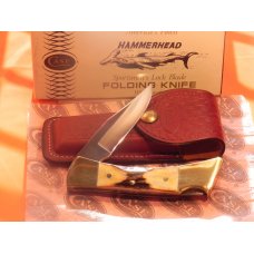 Vintage 1981 Case xx Hammerhead Shark Folding Hunter Knife w Sheath & Orig Box -5159 LSSP -NOS &NM/M