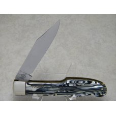 Fight'n Rooster Germany Black & Pearl "King of the Woods" Large Gunstock Lockback Knife - Pre 1982