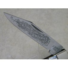 Fight'n Rooster Germany Black & Pearl "King of the Woods" Large Gunstock Lockback Knife - Pre 1982