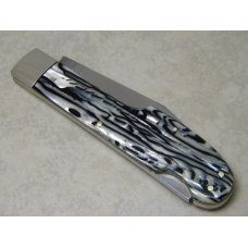 Fight'n Rooster Germany Black & Pearl "King of the Woods" Large Gunstock Lockback Knife - Pre 1982