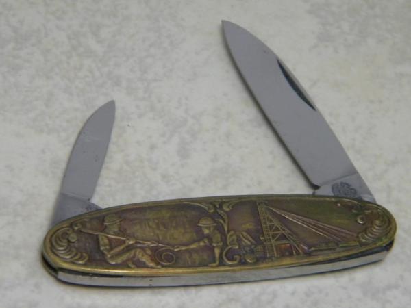 Fight'n Rooster Frank Buster Cutlery Co. Germany Metal Coal Miners Pen Knife - Pre 1982