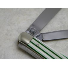 Fight'n Rooster Frank Buster Celebrated Cutlery Germany Green & White Stripe Teardrop Jack Knife Fight'n Rooster Frank Buster Celebrated Cutlery Germany Green & White Stripe Teardrop Jack Knife
