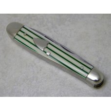 Fight'n Rooster Frank Buster Celebrated Cutlery Germany Green & White Stripe Teardrop Jack Knife Fight'n Rooster Frank Buster Celebrated Cutlery Germany Green & White Stripe Teardrop Jack Knife