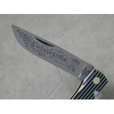 Fight'n Rooster Germany Celebrated Black & White Stripe "Virginia" Sod Buster Knife c.1993
