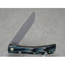 Fight'n Rooster Germany Celebrated Blue, Black & Silver "Ohio" Sod Buster Knife c.1993 Fight'n Rooster Germany Celebrated Blue, Black & Silver "Ohio" Sod Buster Knife c.1993