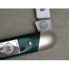 R.J. Richter Solingen Germany "Fight'n Rooster" Nazi Adolph Hitler Green & Black Pen Knife