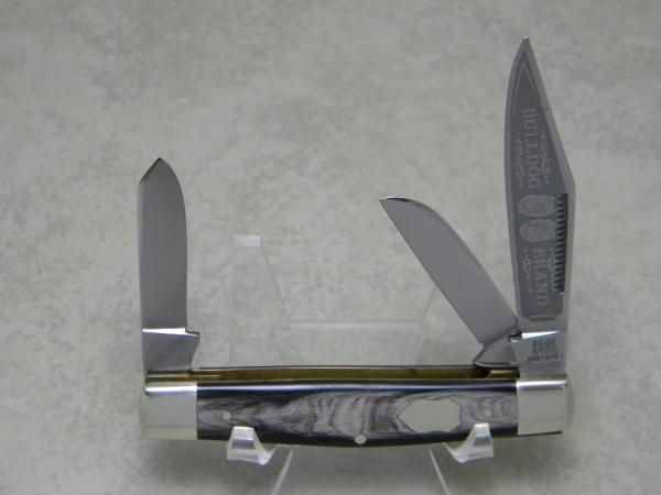 Bulldog Brand Germany Buffalo Horn "Bulldog Brand" Etch Stockman Knife Bulldog Brand Germany Buffalo Horn "Bulldog Brand" Etch Stockman Knife