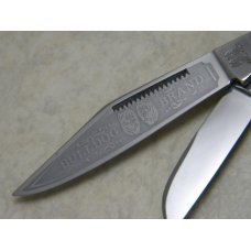 Bulldog Brand Germany Buffalo Horn "Bulldog Brand" Etch Stockman Knife Bulldog Brand Germany Buffalo Horn "Bulldog Brand" Etch Stockman Knife