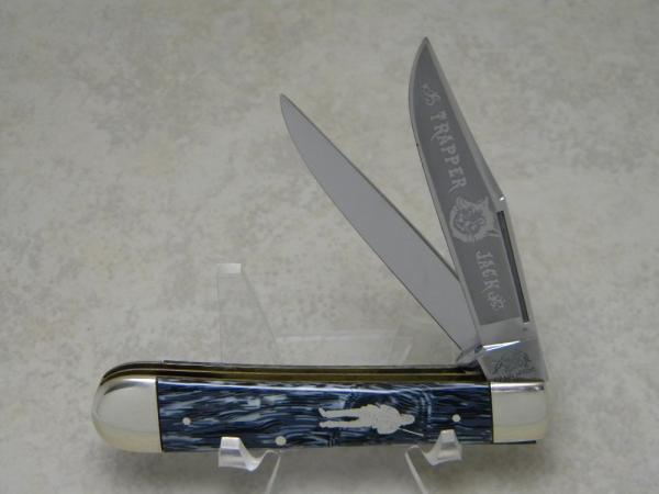 Bulldog Brand Germany Blue Stripe "Trapper Jack" Trapper Knife - Mountain Man Shield