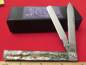 Queen Cutlery Abalone Doctors Knife Custom By Brian Yellowhorse 