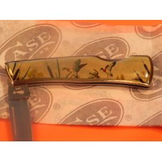 Case xx 1994 Single Blade Lock Back Pocket Knife w Mallard Ducks Landing by Water Art Handles -NOS Case xx 1994 Single Blade Lock Back Pocket Knife w Mallard Ducks Landing by Water Art Handles -NOS