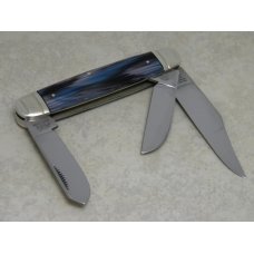 Bulldog Brand Germany Horn Stripe "Cattle King" Equal End Stockman Knife - Plain Bowtie Shield Bulldog Brand Germany Horn Stripe "Cattle King" Equal End Stockman Knife - Plain Bowtie Shield