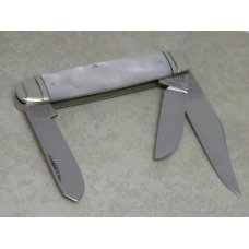 Bulldog Brand Germany Imitation Pearl "Cattle King" Equal End Stockman Knife - Bulldog Bowtie Shield Bulldog Brand Germany Imitation Pearl "Cattle King" Equal End Stockman Knife - Bulldog Bowtie Shield