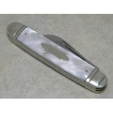Bulldog Brand Germany Imitation Pearl "Cattle King" Equal End Stockman Knife - Bulldog Bowtie Shield Bulldog Brand Germany Imitation Pearl "Cattle King" Equal End Stockman Knife - Bulldog Bowtie Shield
