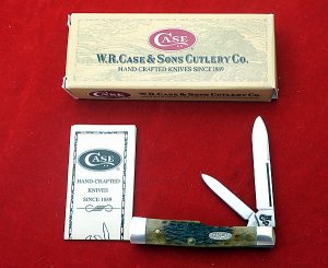 CASE XX 6215 SS Gunstock Pocket Knife Dark Molasses Bone NIB 1997