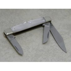 Bulldog Brand Germany Imitation Pearl "Bulldog Brand" Etch Stockman Knife - Federal Shield Bulldog Brand Germany Imitation Pearl "Bulldog Brand" Etch Stockman Knife - Federal Shield