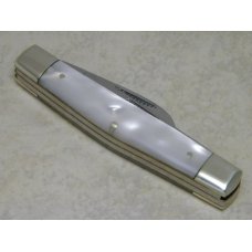 Bulldog Brand Germany Imitation Pearl "Bulldog Brand" Etch Stockman Knife - Federal Shield Bulldog Brand Germany Imitation Pearl "Bulldog Brand" Etch Stockman Knife - Federal Shield