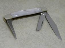 Bulldog Brand Germany Imitation Pearl "Bulldog Brand" Etch Punch Stockman Knife - Federal Shield