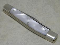 Bulldog Brand Germany Imitation Pearl "Bulldog Brand" Etch Punch Stockman Knife - Federal Shield
